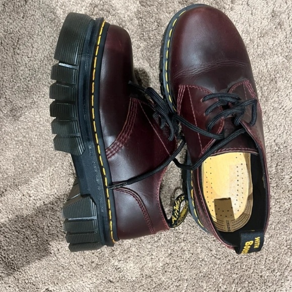 Dr. Martens Dark Red Leather Oxfords - Picture 3 of 4